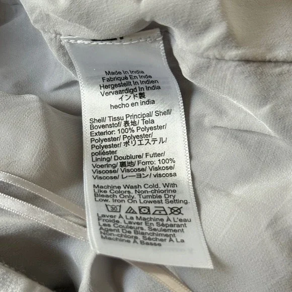 J. Crew Pleated Organza Mini Skirt Silver Metallic Lined - 4 - Picture 5 of 7